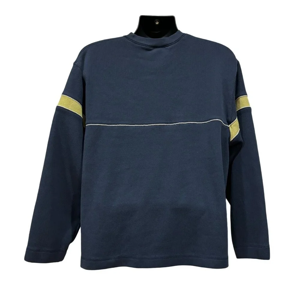 GAP Vintage Ribbed Sweatshirt Navy with Gold Accent - Size‎ L